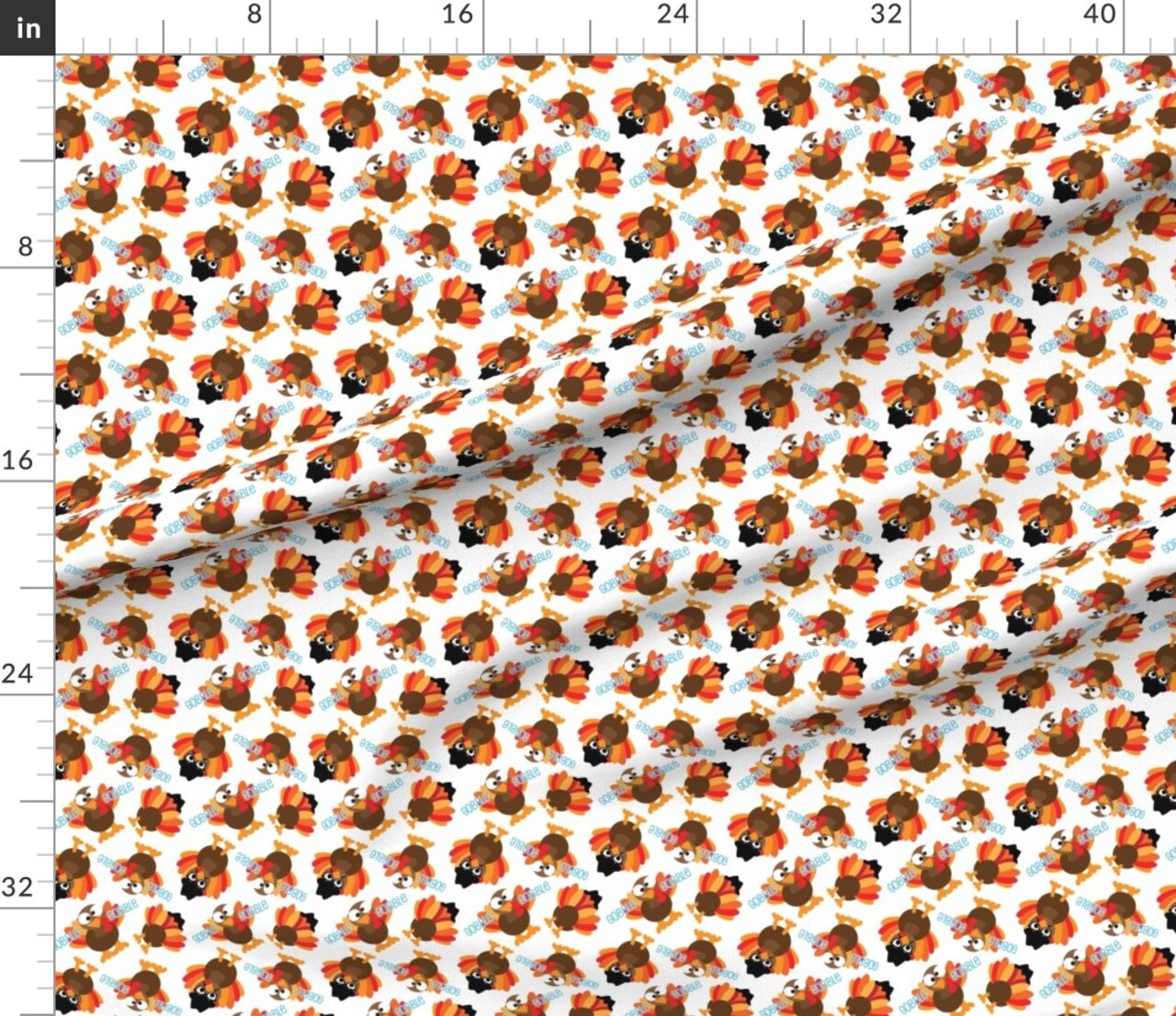 Thanksgiving Funny Turkey Face Christmas Food Kids Custom Printed Fabric by Spoonflower Various Fabrics by the Yard or Fat Quarter 4788093